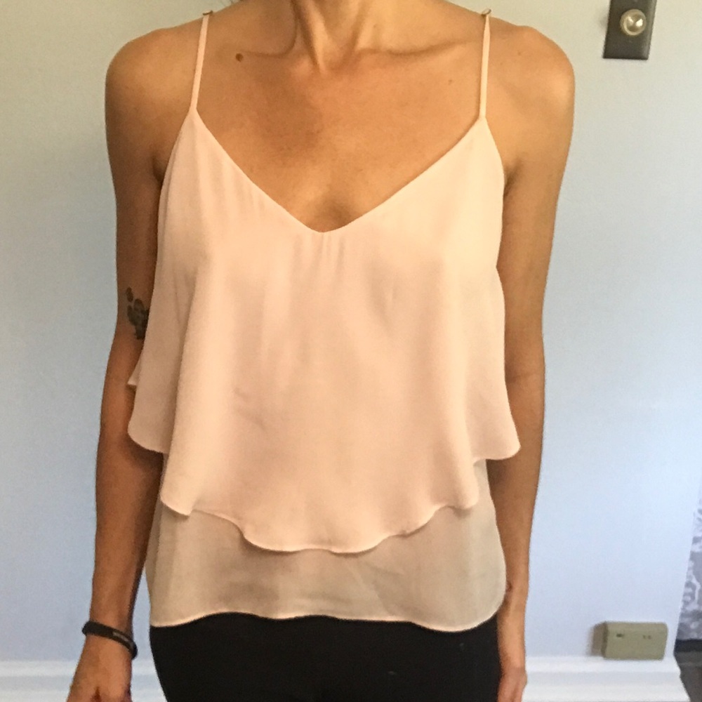 Light pink top, size S, crisscross back